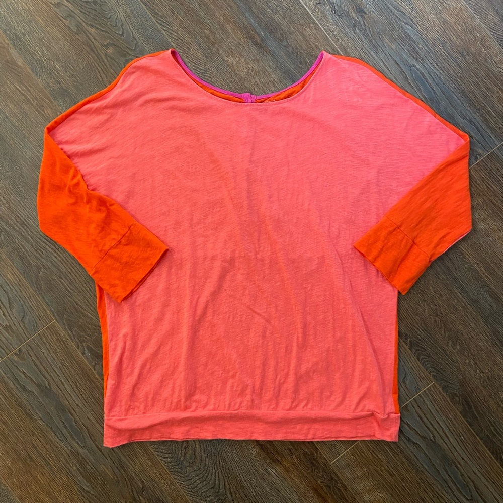 LOFT Color Block button up back top